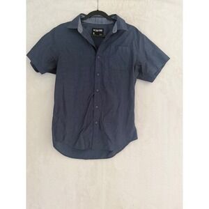 Zoo York Mens Short Sleeve Button Up Shirt Navy Blue Chest Pocket Size M
